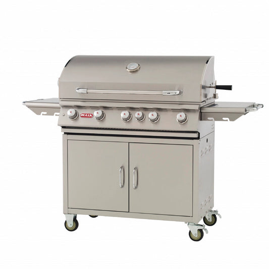 Brahma Gas BBQ Grill Cart (5 Cast Stainless Steel & 1 Infrared Back Burners)