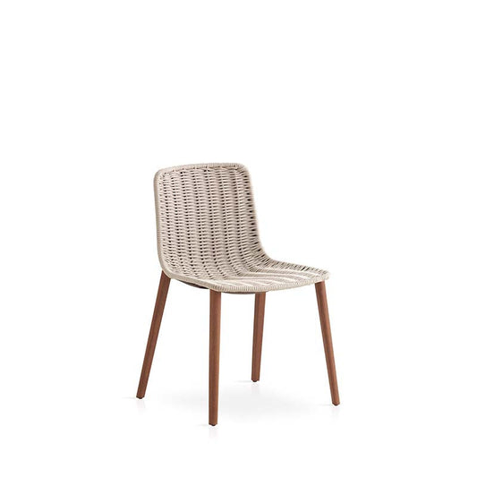 Lapala hand-woven chair with solid wood legs