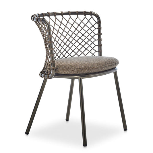 Charme Dining Chair without Arm in Bronze Frame
